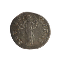 Denarius, after 141 CE. Roman Empire. Obverse: Bust of Faustina the Elder (98–141), turned right,