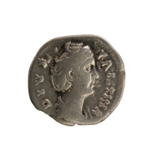 Denarius, after 141 CE. Obverse: Bust of Faustina the Elder (98–141; Roman empress 138–141) turned