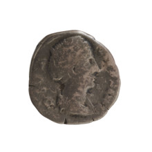 Denarius, after 141 CE. Obverse: DIVA FAVSTINA (second part of the legend poorly legible) — bust of