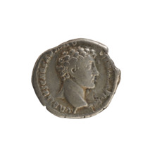 Denarius, Antoninus Pius (86–161; Roman emperor 138–161). Obverse: Head of Marcus Aurelius (heir to