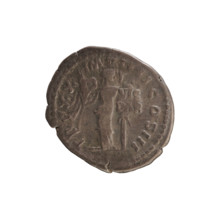Denarius, Marcus Aurelius (121–180; Roman emperor 161–180). Obverse: Head of Marcus Aurelius with a
