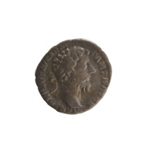Denarius, Marcus Aurelius (121–180; Roman emperor 161–180). Obverse: Head of Marcus Aurelius with a