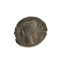 Denarius of Marcus Aurelius (reign 161–180). Obverse: head of Marcus Aurelius with a laurel wreath