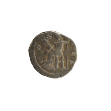 Denarius, Marcus Aurelius (121–180; Roman emperor 161–180). Obverse: head of Marcus Aurelius with a