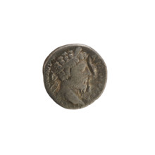 Denarius, Marcus Aurelius (121–180; Roman emperor 161–180). Obverse: Head of Marcus Aurelius with a