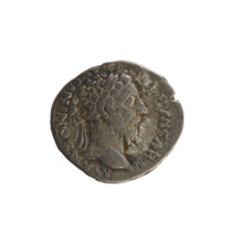 Denarius, Marcus Aurelius (121–180; Roman emperor 161–180). Obverse: Head of Marcus Aurelius