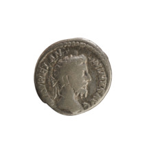 Denarius, Marcus Aurelius (121–180; Roman emperor 161–180). Obverse: Head of Marcus Aurelius with a