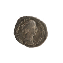 Denarius, Antoninus Pius (86–161; Roman emperor 138–161) and Faustina the Younger (ca. 130–176;