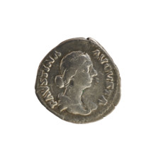 Denarius, Marcus Aurelius (121–180; Roman emperor 161–180) and Faustina the Younger (ca. 130–176;