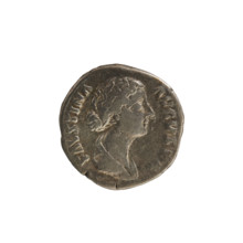 Denarius, Marcus Aurelius (121–180; Roman emperor 161–180) and Faustina the Younger (ca. 130–176;