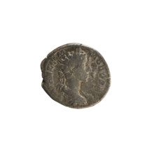 Denarius, Marcus Aurelius (121–180; Roman emperor 161–180). Obverse: Bust of Commodus (161–192;
