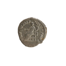Denarius of Commodus (161–192; Roman emperor 177–192). Obverse: bust of the emperor to right,