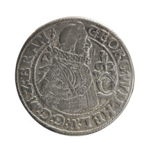Obv. Bust facing right in a wide ruff, armor, girded with a sash. A sceptre in his right hand. In