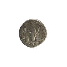 Denarius of Commodus (reigned 177–192). Obverse: Laureate bust of the emperor right; pearly border;