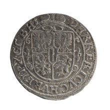 Male bust in armor, coats of arms, George William Hohenzollern (Elector of Brandenburg; Duke of