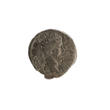 Denarius of Commodus (161–192; Roman emperor 177–192). Obverse: Laureate bust of the emperor facing