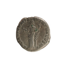 Denarius of Commodus (reigned 177–192). Obverse: laureate, draped bust of the emperor right; legend