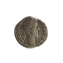 Denarius, Commodus (161–192 CE; Roman emperor 177–192). Obverse: Emperor's head right, with laurel