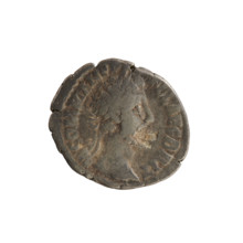 Denarius, Commodus (reigned 177–192). Obverse: Emperor's head right with laurel wreath; inscription