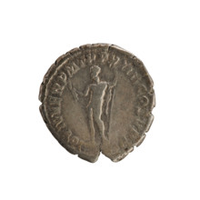 Denarius of Commodus (reign 177–192 AD). Obverse: Emperor's head right, laurel wreath; legend M