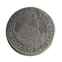 Obv. Male bust facing right in mitre and electoral mantle, holding a sceptre in his right hand and
