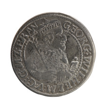 Obv. Bust facing right in mitre and electoral mantle. A sceptre in his right hand, the left resting