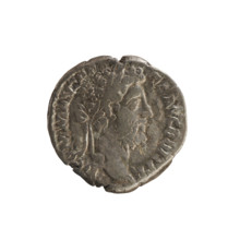 Denarius of Commodus (reigned 177–192 CE), Roman Empire, struck 190–191 CE. Obverse: laureate,