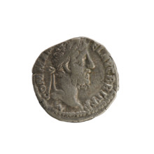 Denarius of Commodus (161–192; Roman emperor 177–192). Obverse: laureate bust of the emperor right,