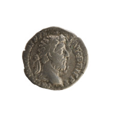 Denarius, Commodus (reigned 177–192). Obverse: Emperor's head right, wearing a laurel wreath;