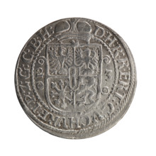 Obv. Male bust facing right in mitre and electoral mantle. A sceptre in his right hand, the left