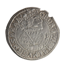 Counterfeit coin (from the period), 1624. Obverse: Bust facing right in mitre and electoral mantle,