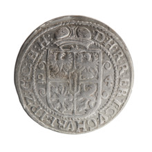 Obv.: Male bust facing right in mitre and electoral mantle, holding a sceptre in his right hand and