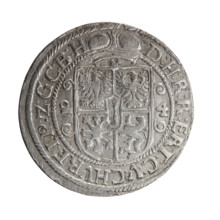 Male bust in armor, coats of arms — George William Hohenzollern (Elector of Brandenburg; Duke of