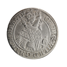 Male bust in armor, coats of arms, George William Hohenzollern (Elector of Brandenburg; Duke of