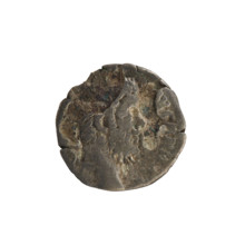 Denarius of Commodus (reigned 177–192). Obverse: emperor's head right, with laurel wreath. Reverse