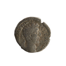 Denarius of Commodus (reigned 177–192). Obverse: laureate, right-facing bust of the emperor with