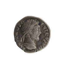 Denarius. Obverse: illegible inscription; emperor's bust facing right, wearing a laurel wreath.