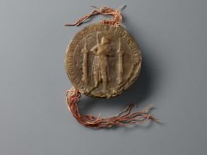 Round wax seal of Bolko II the Little (Duke of Jawor-Swidnica; 1326–1368). On-foot wax seal with