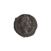 Denarius of Antoninus Pius (86–161; Roman emperor 138–161). Obverse: head of Antoninus Pius in a