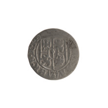 One-and-a-half coin, obverse: five-field coat of arms with value numeral 3 below; rim inscription