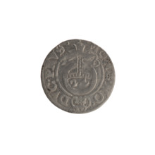 One-and-a-half (coin), Ernest Pfahler, Wislica hoard (numismatic), obverse: under the ducal mitre a