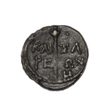 Bronze coin, Pantikapaion (as Kaisarea); obverse: head of a woman in a kalathos and veil (Aphrodite