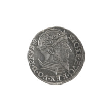 Gdansk trojak, Sigismund II Augustus (King of Poland; 1544–1572), royal bust, Gdansk (coat of