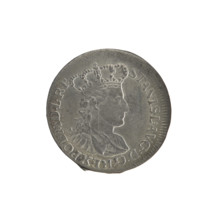 Six-coin (Gdansk), 1765. Obverse: Turned-right crowned bust of Stanislaw August Poniatowski in