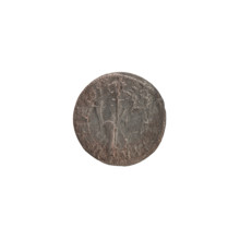 Szelag (coin), dated 1654. Obverse: Prussian eagle bearing on its chest a monogram composed of the