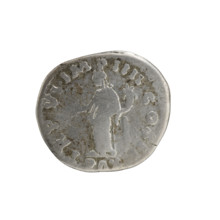 Denarius of Lucius Verus (130–169; Roman emperor 161–169). Obverse: Head of Lucius Verus in laurel