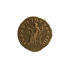 Aureus depicting Marcus Aurelius (121–180; Roman emperor 161–180) as issuer and head; obverse: Head