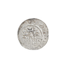 Denarius of Wladyslaw I Herman (prince of Poland; 1079–1102). Obverse: head of the prince facing
