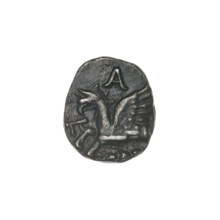 Drachma, Pantikapaion; obverse: head of Apollo in a laurel wreath to the right; reverse: protoma of