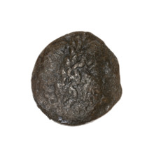 Drachma, Pantikapaion; obverse: head of Apollo to the right; reverse: bow in a gorythos to the